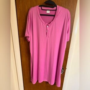 NWOT bright pink short sleeved sleep shirt by real essentials, size 2x